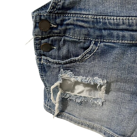 Vintage Mudd Denim Shortall's With Distressed Details   Size S - Picture 6 of 7